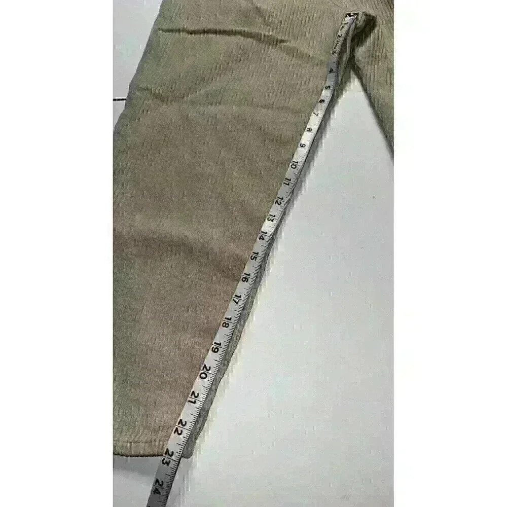 Zara Women Cream Color Cropped Capri Corduroy Pants‎ Size Small - Picture 5 of 5